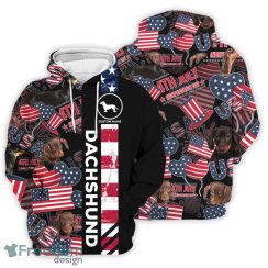 Dachshund Hoodie Personalized Dachshund Dog American Flag Heart 3D Hoodie Gifts For Dachshund Lovers