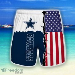 Dallas Cowboys Beach Short Gift For Men US Flag Printed