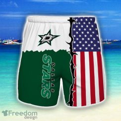 Dallas Stars Beach Short Gift For Men US Flag Printed