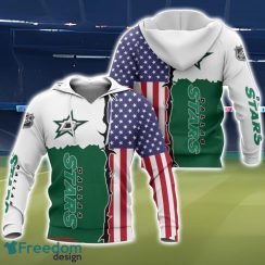 Dallas Stars US Flag 3D All Over Printed T-shirt Hoodie Sweatshirt