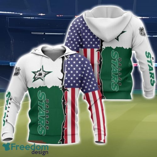 Dallas Stars US Flag 3D All Over Printed T-shirt Hoodie Sweatshirt Product Photo 1