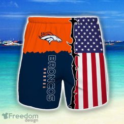 Denver Broncos Beach Short Gift For Men US Flag Printed