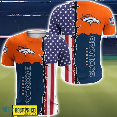 Denver Broncos US Flag 3D All Over Printed T-shirt Hoodie Sweatshirt Product Photo 5