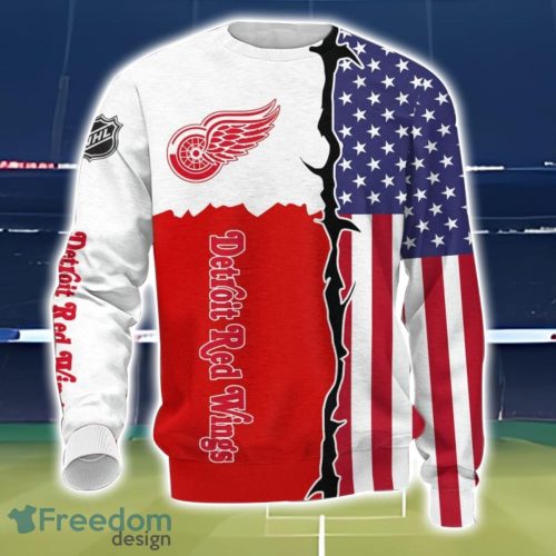 Detroit Red Wings US Flag 3D All Over Printed T-shirt Hoodie Sweatshirt Product Photo 3