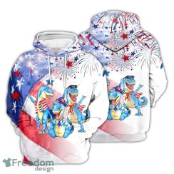 Dinosaur Aloha Shirt Dinosaur With Firework 4th Of July Independence Day Hoodie Dinosaur Gifts