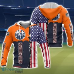 Edmonton Oilers US Flag 3D All Over Printed T-shirt Hoodie Sweatshirt Product Photo 1