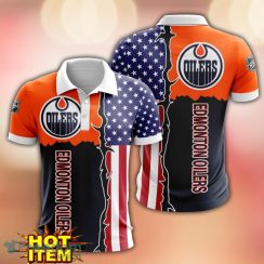 Edmonton Oilers US Flag 3D Polo Shirt Golf Polo Shirt Men Gift