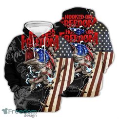 Fishing Hoodie 3D Hooked On Freedom Fishing Fishing Gifts For Dad