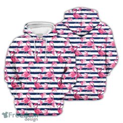 Flamingo Hoodie Aloha Get Here Stripes Pattern Pink Flamingo 3D Hoodie Gifts For Animal Lovers