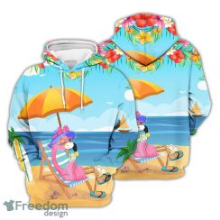 Flamingo Hoodie Flamingo Flowers Summer Beach Aloha 3D Hoodie Gifts For Flamingo Lovers