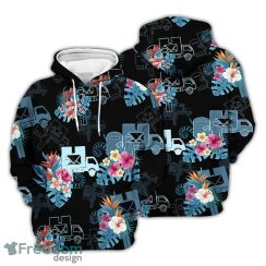 Floral 3D Hoodie Postal Worker Job Tropical Hoodie Gifts For Summer Holiday