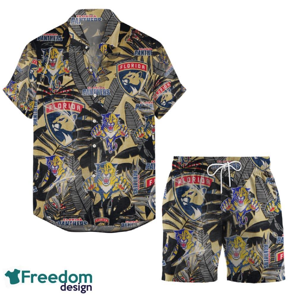 Florida Panthers Retro Hawaiian Shirt And Shorts Set For Men Women Fans - Florida Panthers Retro Hawaiian Shirt And Shorts _1