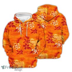 Flower Hoodie Two Palms Moonlight Orange Flowers 3D Hoodie Gifts For Flower Lovers