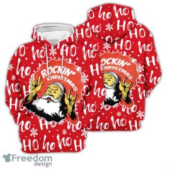 Funny Christmas Hoodies Santa Claus Smile With Red Background 3D Hoodie Funny Christmas Gift Ideas