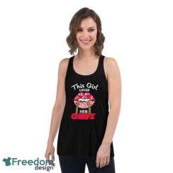 Funny Lips This Girl Loves Her Kansas City Chiefs T-shirt - Women's Flowy Racerback Tank