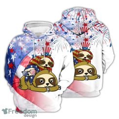 Funny Sloth Sloths With Firework 4th Of July Independence Day Hoodie Cute Sloth Gifts