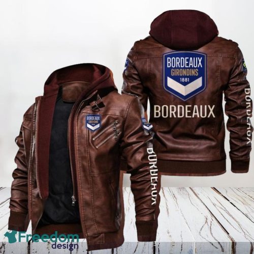 Girondins De Bordeaux Leather Jacket Gift For Men Product Photo 1