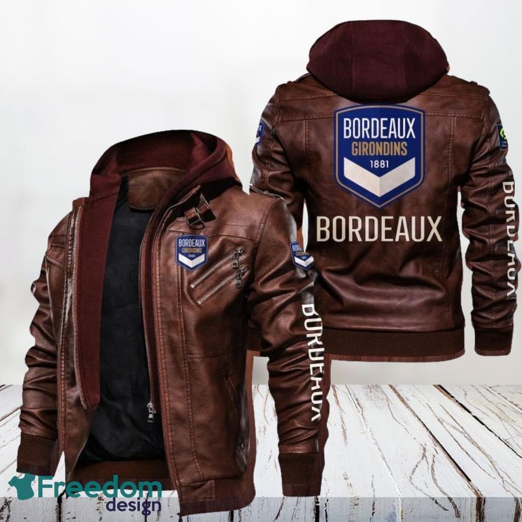 Girondins De Bordeaux Leather Jacket Gift For Men Product Photo 1