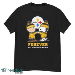 Go Steelers Peanuts Snoopy and Charlie Brown Pittsburgh Steelers Forever Not Just When We Win 2024 Shirt - G500 Men’s Classic T-Shirt