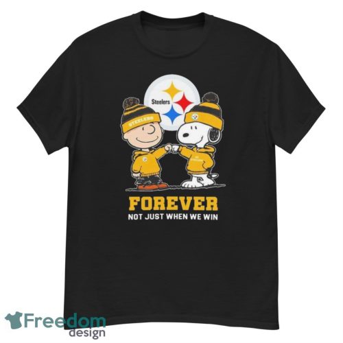 Go Steelers Peanuts Snoopy and Charlie Brown Pittsburgh Steelers Forever Not Just When We Win 2024 Shirt