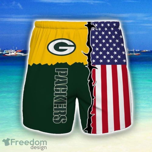 Green Bay Packers Beach Short Gift For Men US Flag Printed