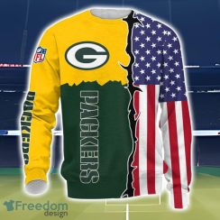 Green Bay Packers US Flag 3D All Over Printed T-shirt Hoodie Sweatshirt Product Photo 3