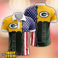 Green Bay Packers US Flag 3D Polo Shirt Golf Polo Shirt Men Gift