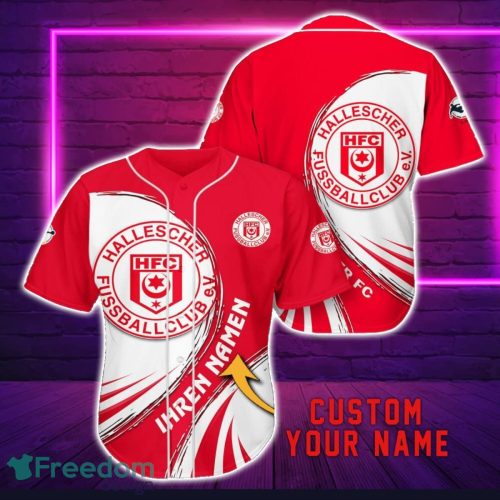 Hallescher FC Personalized Name 3D Baseball Jersey Shirt For Fans Product Photo 1