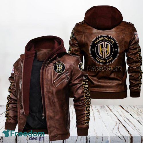 Harrogate Town AFC Leather Jacket Gift For Men Product Photo 1