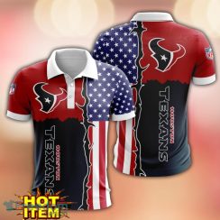 Houston Texans US Flag 3D Polo Shirt Golf Polo Shirt Men Gift