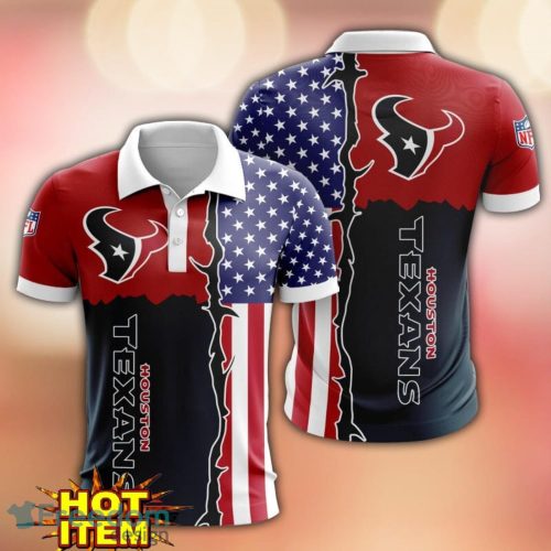 Houston Texans US Flag 3D Polo Shirt Golf Polo Shirt Men Gift Product Photo 1