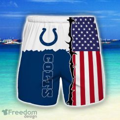 Indianapolis Colts Beach Short Gift For Men US Flag Printed