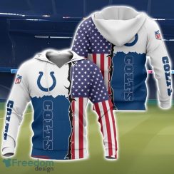 Indianapolis Colts US Flag 3D All Over Printed T-shirt Hoodie Sweatshirt