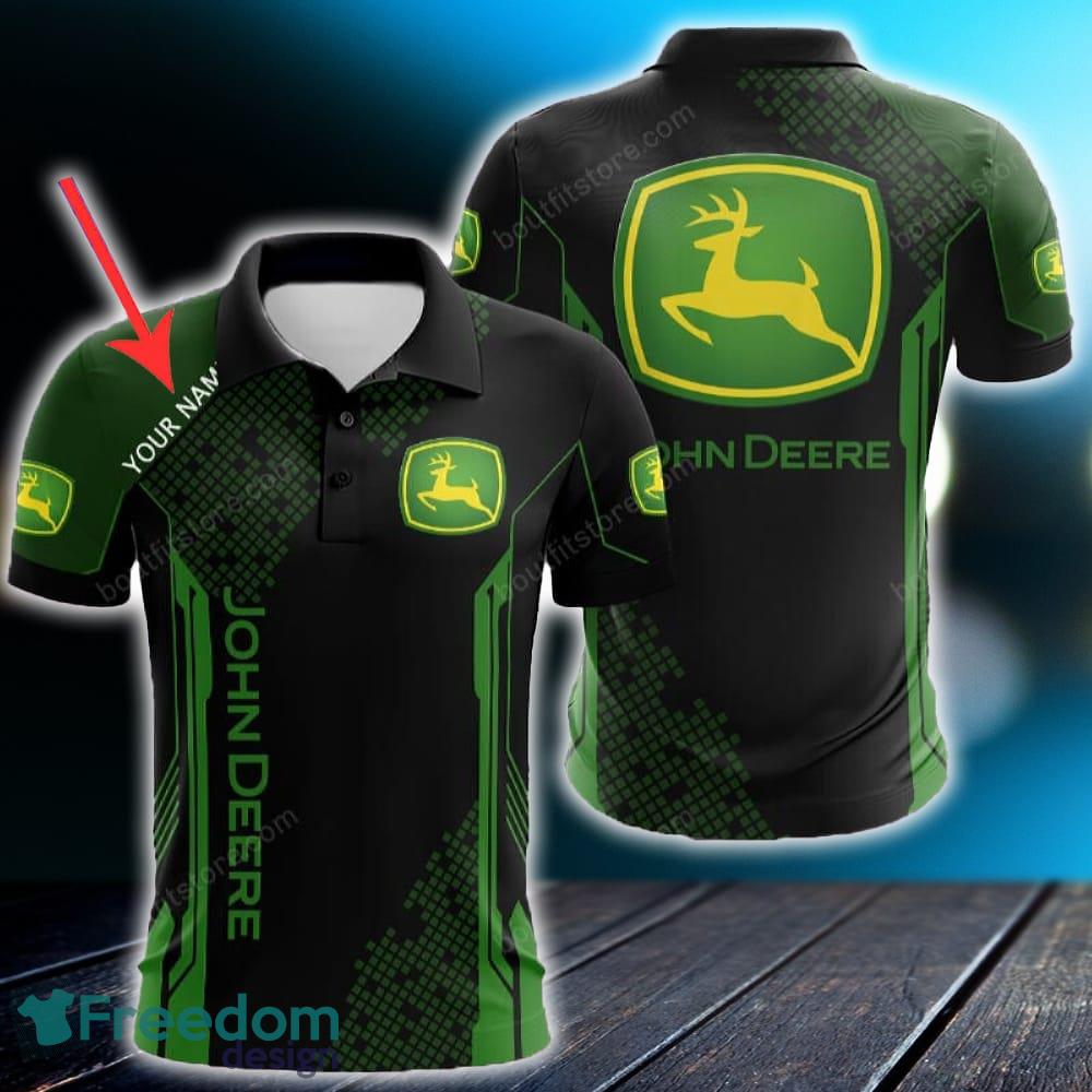 John Deere 3D Polo Shirt Custom Name Logo Car For Mens Gift Golf - John Deere 3D Polo Shirt Custom Name Logo Car For Mens Gift Golf