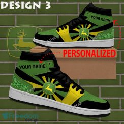 John Deere Brand Logo Air Jordan 1 Hightop Shoes New Trending Custom Name - John Deere Brand Logo Air Jordan 1 Hightop Shoes Style 3