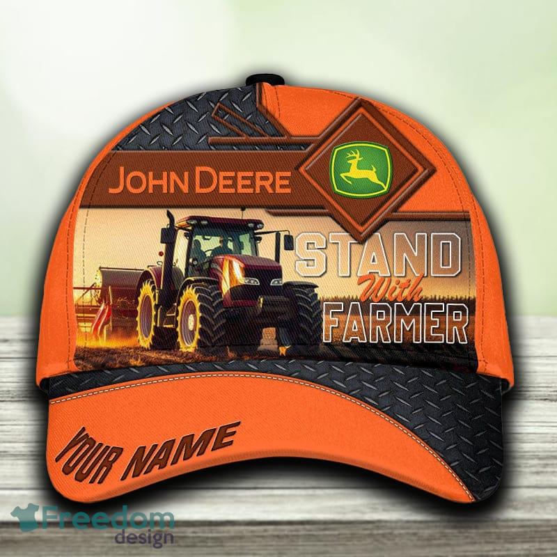 John Deere Car 3D Hat Cap Orange AOP Gift For Men Women Fans Summer Custom Name - John Deere Car 3D Hat Cap Orange AOP Gift For Men Women Fans Summer Custom Name