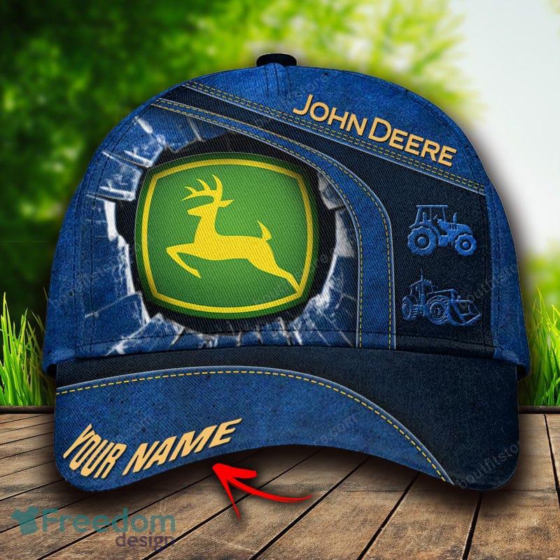 John Deere Custom Name All Over Print 3D Cap Blue Mens Gifts New Hot Hat Trending Summer - John Deere Custom Name All Over Print 3D Cap Blue Mens Gifts New Hot Hat Trending Summer