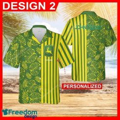 John Deere Tractor Luau New Beach Hawaiian Shirt Gift For Fans Custom Name - John Deere Tractor Hawaiian Shirt Personalized Photo 2