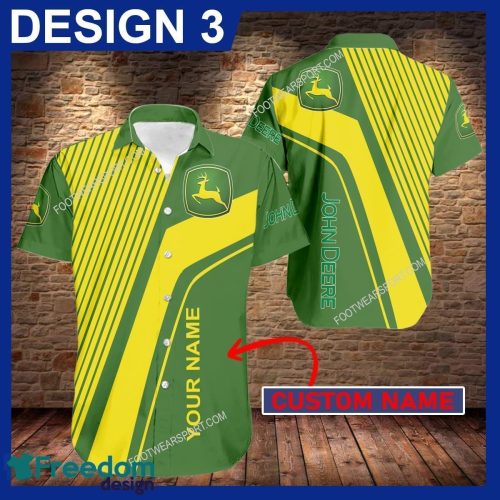 John Deere Tractor Luau New Beach Hawaiian Shirt Gift For Fans Custom Name - John Deere Tractor Hawaiian Shirt Personalized Photo 3