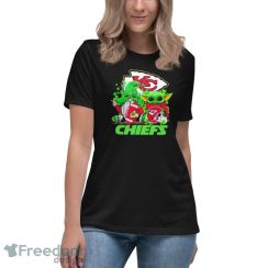 Kansas City Chiefs Baby Yoda Happy St.Patrick’s Day Shamrock t-shirt - Women's Relaxed Short Sleeve Jersey Tee