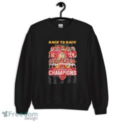 Kansas City Chiefs Back To Back 2023 2024 AFC Championship Game Champions Signatures Shirt - Unisex Crewneck Sweatshirt