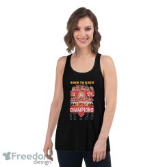 Kansas City Chiefs Back To Back 2023 2024 AFC Championship Game Champions Signatures Shirt - Women's Flowy Racerback Tank