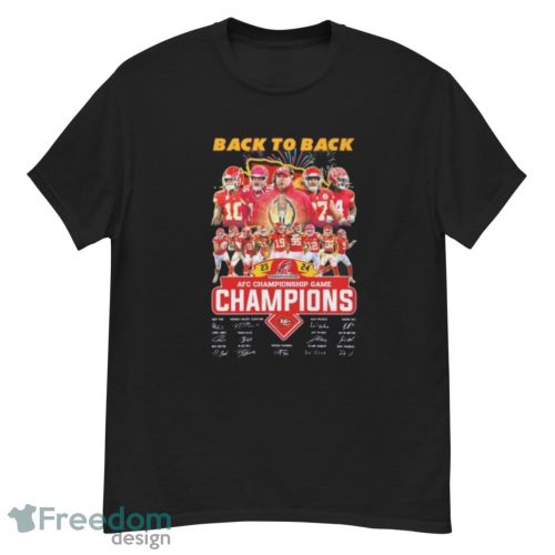 Kansas City Chiefs Back To Back 2023 2024 AFC Championship Game Champions Signatures Shirt - G500 Men’s Classic T-Shirt