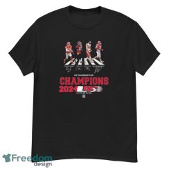 Kansas City Chiefs Is Champions Of AFC Championship Game Season 2023-2024 At Jan 28 MT Bank Stadium Abbey Road Team Member Signatures Shirt