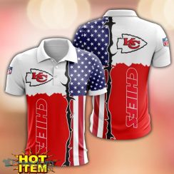 Kansas City Chiefs US Flag 3D Polo Shirt Golf Polo Shirt Men Gift