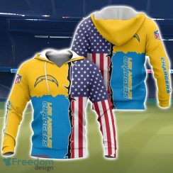 Los Angeles Chargers US Flag 3D All Over Printed T-shirt Hoodie Sweatshirt