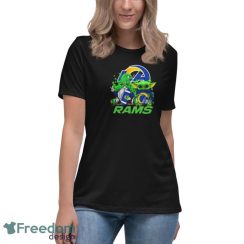 Los Angeles Rams Baby Yoda Happy St.Patrick’s Day Shamrock Shirt - Women's Relaxed Short Sleeve Jersey Tee