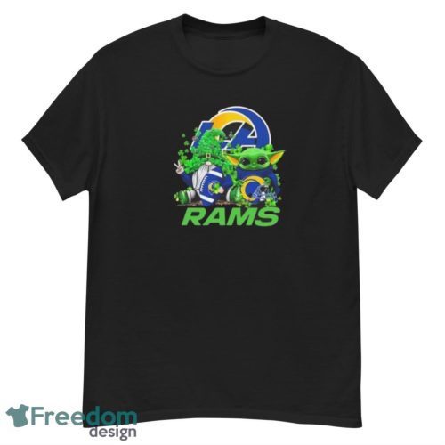 Los Angeles Rams Baby Yoda Happy St.Patrick’s Day Shamrock Shirt - G500 Men’s Classic T-Shirt