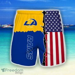 Los Angeles Rams Beach Short Gift For Men US Flag Printed