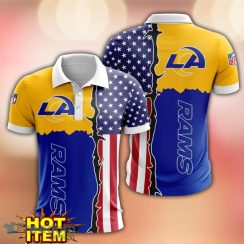 Los Angeles Rams US Flag 3D Polo Shirt Golf Polo Shirt Men Gift